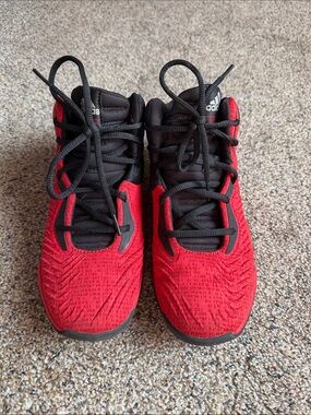 adidas Kids Red and Black Lace-Up Sneakers